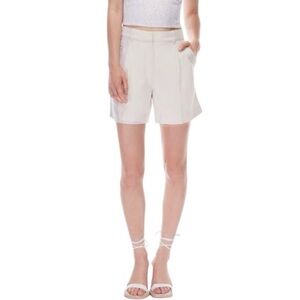 Aritzia Wilfred Effortless Short Linen Mid-Thigh Trouser Shorts Light Grey Sz 00